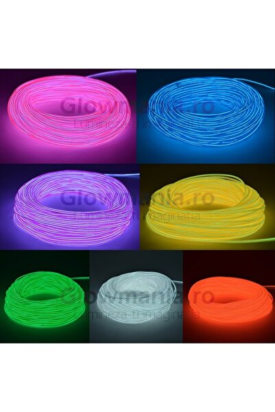 PROCART Sârmă electroluminiscentă flexibilă neon, fir EL, 5 mm, roșu