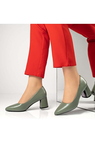 Modlet.ro Women's green block heel shoes MOD13376