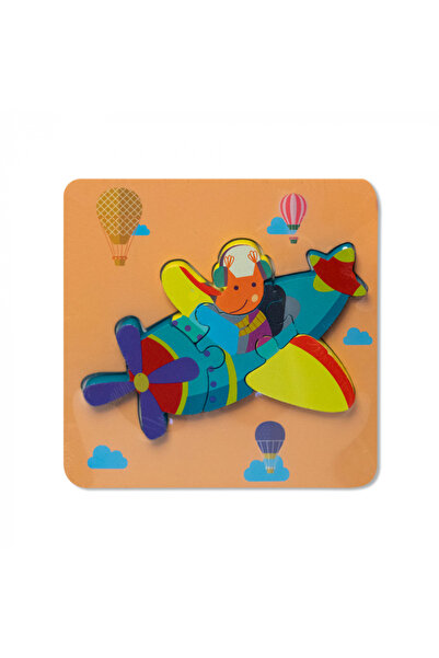 Montessori Small 3D Wooden Puzzle - Airplane