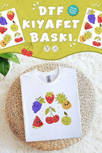 MSticker Design special care poate fi imprimat pe țesături, imprimare textilă DTF care se lipsește prin călcat, tematică cu fructe