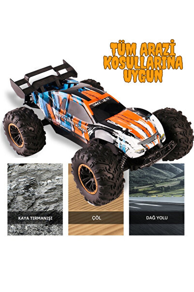 TRENDZONE Uzaktan Kumandalı Şarjlı Işıklı 15km/h Yapan 4x4 Dev OFF ROAD RC Araba 40cm