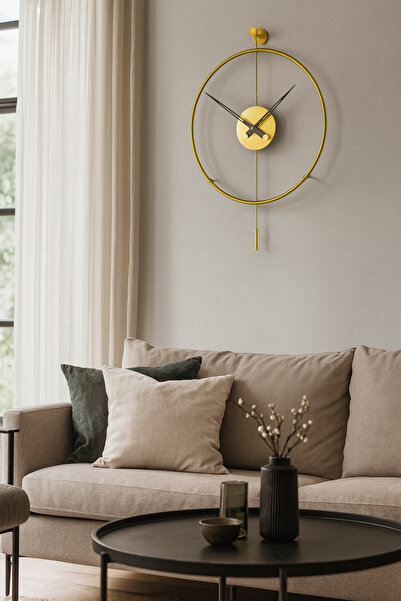 Wallover Design Tiktok Premium – Geniş Göbek Gold/Siyah Akrep Yelkovan Detayl...