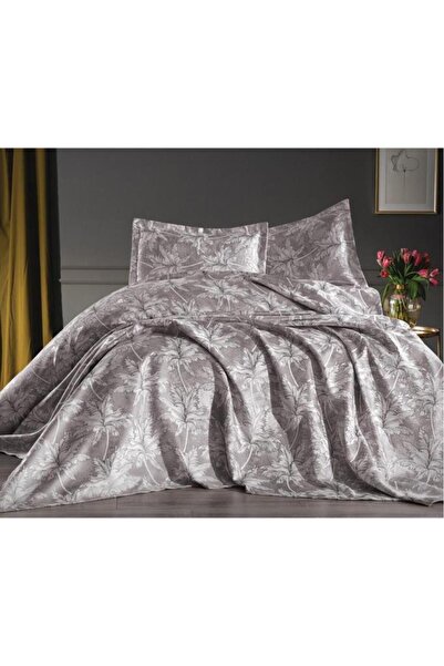Çeyiz Diyarı Palma Jacquard Chenille Double Pike Set Gray