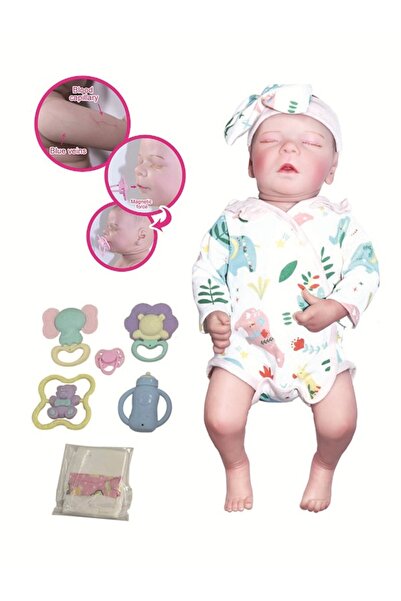 Nilly Toys 43 cm Gerçekçi Silikon Oyuncak Bebek – Yumuşak Doku, Aksesuarlı, Kız Çocuk Oyuncağı