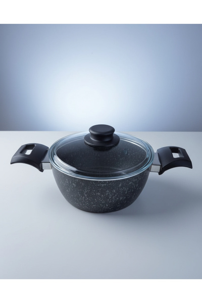 ELDİPA 20 cm Granit Görünümlü Tencere | Isıya Dayanıklı Sap ,Yapışmaz ve Yanmaz Yüzeyli