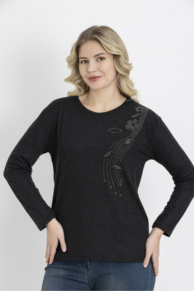 Orly More Μίνι μπλούζα από χτενισμένο βαμβάκι με ραφές από ύφασμα χειμερινής βισκόζης