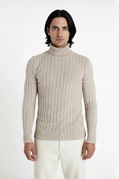 PayBuy Men's Fitted Turtleneck Long Sleeve Knit Sweater Ideal Choice for Winter Casual Stylish Outfits