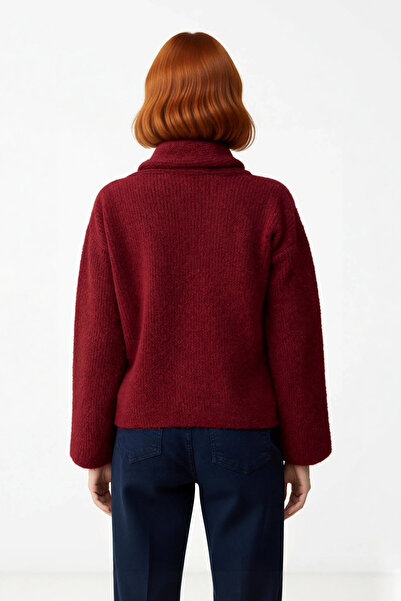 PayBuy Women's Grey Regular Fit Thick Low Sleeve Shawl Collar Crop Knitwear Sweater Ideal for Winter Season Casual Style