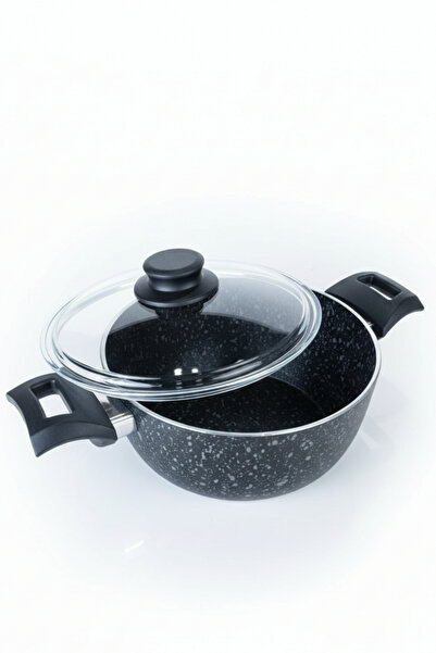 ELDİPA 22 cm Granite Look Cookware | Heat Resistant Handle, Non-Stick and Fireproof Surface