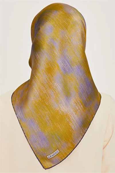 Armine Soyut Desenli Twill Saf İpek Eşarp 9221D