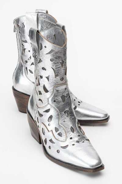 Zeynep Sıradağlı Heydelin Women's Genuine Leather Lame Western Boots