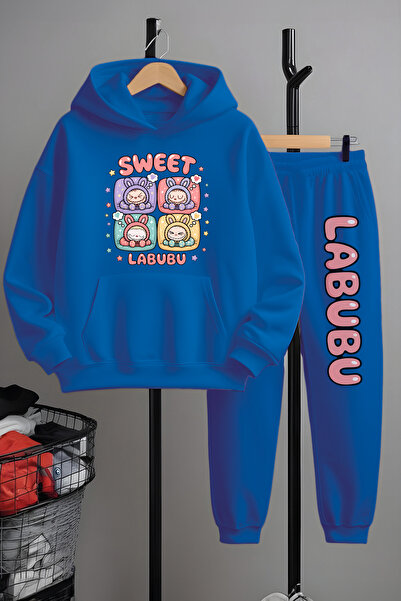 MYADA Premium 3 Thread Sweat Labubu Fleece Bottom Top Children's Suit 24283