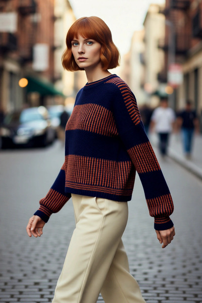 PayBuy Pulover de tricotat cu mânecă lungă, cu decolteu oversize, pentru femei, cu blocuri de culoare, ideal pentru zilele de iarnă