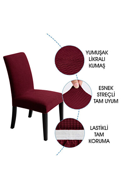 coverbox Sandalye Kılıfı Yıkanabilir Likralı Esnek Lastikli Sandalye Örtü