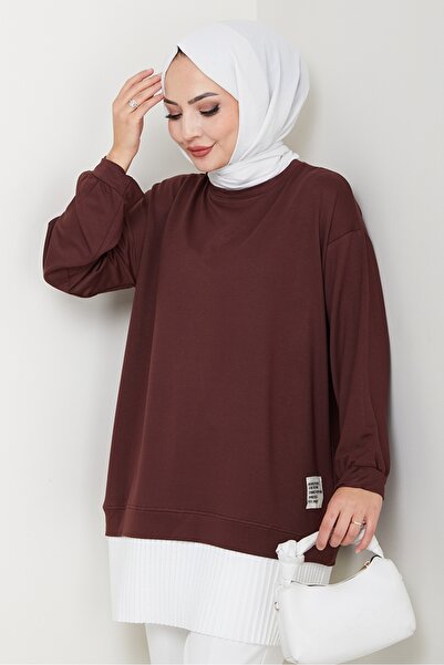 Bestenur Πλισέ τουνίκ Arma Detail 1627 - Bitter Brown