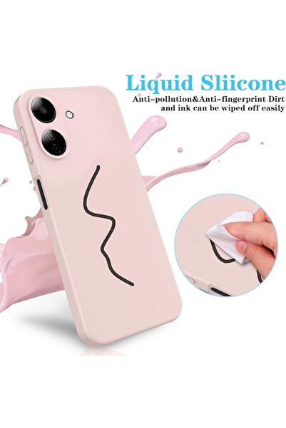 ALC MOBILE Husa Soft Touch, slim, ALC Mobile, anti soc, compatibila cu Xiaomi Redmi 13C, Roz pudra Tpu