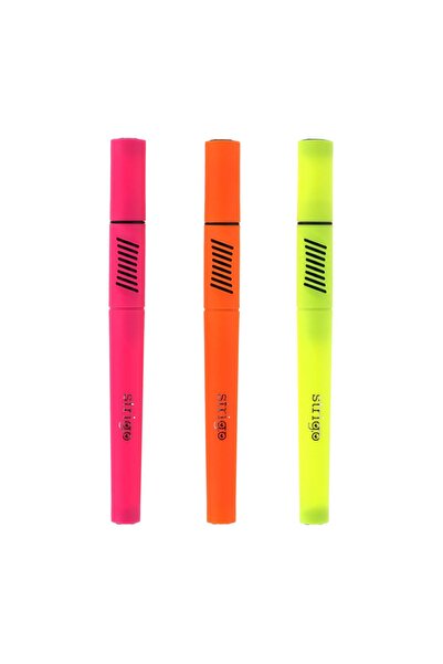 Strigo Triangular highlighters, neon, 3 colors, 3 mm, beveled tip SSC350