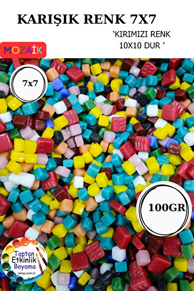 toptanetkinlikboyama 100 Grams Mixed Color Mosaic Stone – 7X7 mm |   Mosaic Workshop Set |   Glass Mosaic