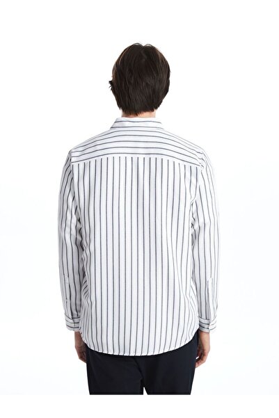 LC Waikiki Slim Fit Uzun Kollu Çizgili Armürlü Erkek Gömlek