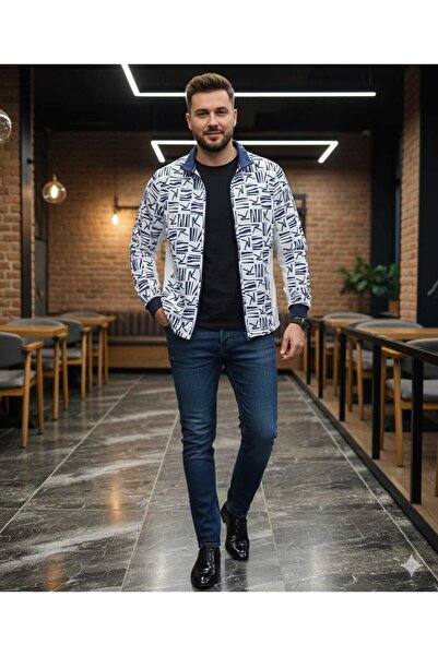 TRENDY erkek fermuarlı tek eşofman üst