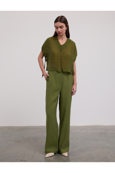 BGN workshop Bluză din lyocell cu mâneci detaliate