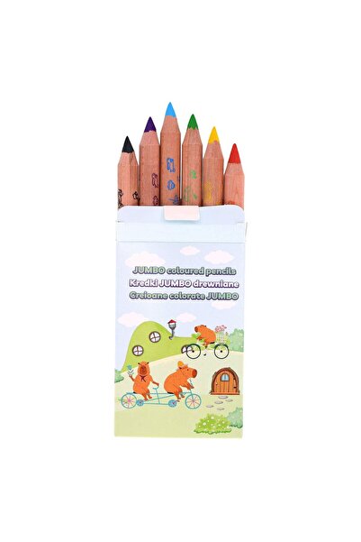 Strigo Jumbo colored pencils 8 mm, 6 colors, Capybara series SSC506