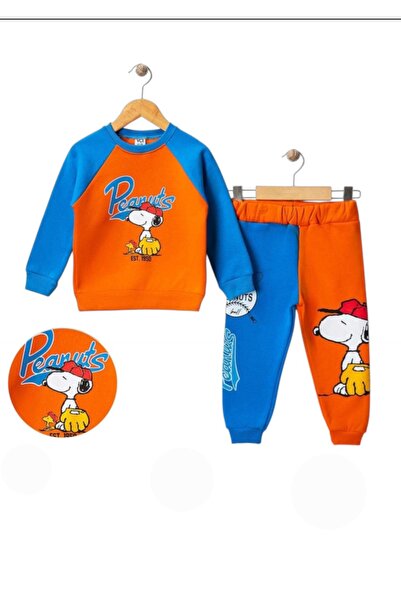 NURTOPU Boys' Suit Top and Bottom Set 3-Thread Ribbed Thick Winter Cotton Inside