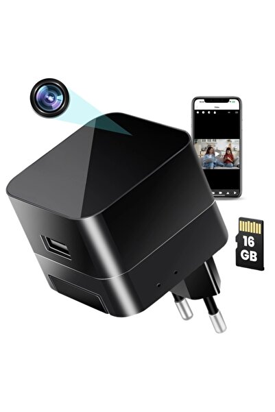iUni Încărcător USB cu cameră spion IP90, 16GB, Wi-Fi, Full HD, vedere nocturnă