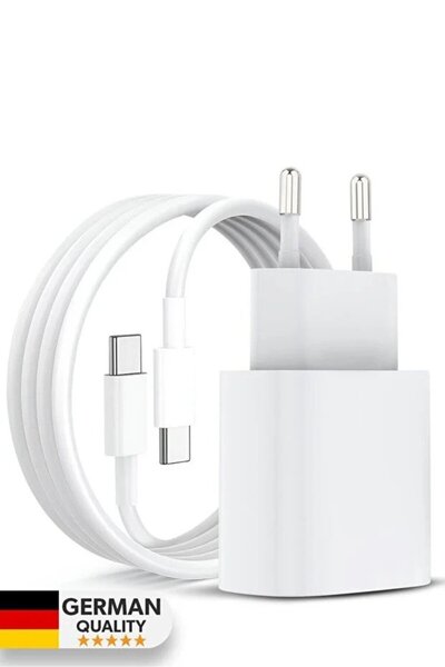 Çeşithane iPhone 15 Uyumlu 20W USB-C Hızlı Şarj Adaptörü ve 60W Type-C Kablo ...