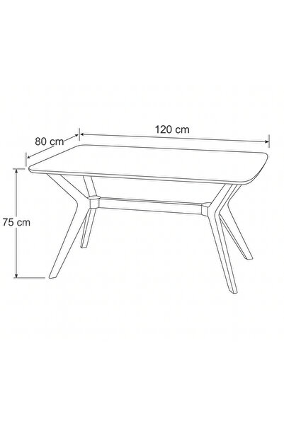 PLASMOB 80X120 MDF Mutfak Masası (Sadece Masa) Salon Masası Balkon Masası Viktoria Serisi-Siyah