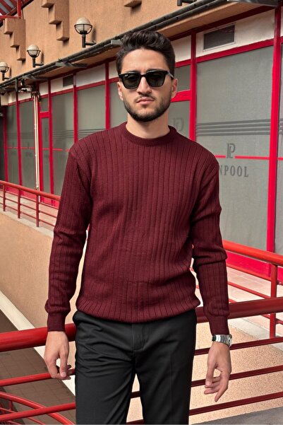 inpool Men'S, Crew Neck, Flexible Structure, Striped Pattern, Old Money Culture, Sweater Pltk15