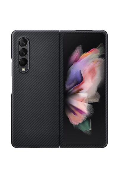 isag Husa protectie din Kevlar compatibila cu Samsung Galaxy Z Fold 3, din Fibra de Carbon, Aramida, ultr