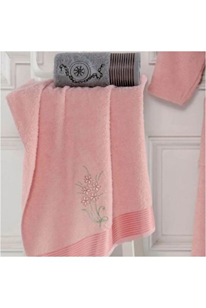 MILA HOME set: 2 unisex bathrobes and 2 towels, robe M, towel 50x90 cm, 100% cotton, 420 GSM, pink/g