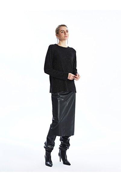 LC Waikiki Crew Neck Shiny Looking Women's Knitwear Sweater