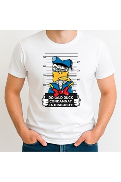 OEM - Men's T-shirt with Donald Duck, accomplice to love, 100% cotton, white