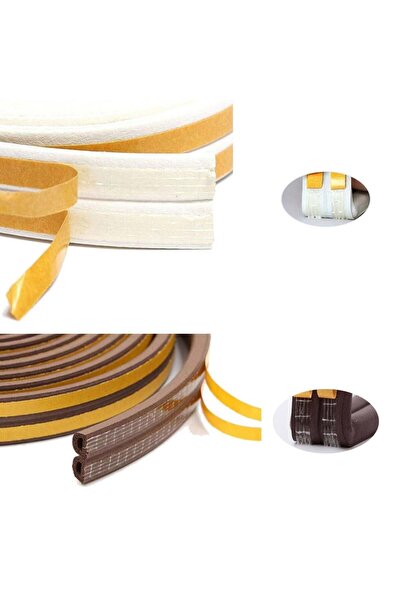 KOÇSAN Yapışkanlı Kapı, Pencere Fitili, Kapı & Pencere Bandı Contası, Kahve 10 mt (5x2mt)