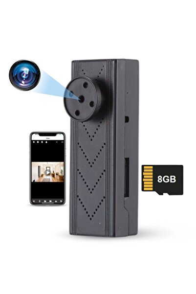 iUni Cameră spion IP131 cu buton, Wi-Fi, 4K, card Micro SD de 8 GB