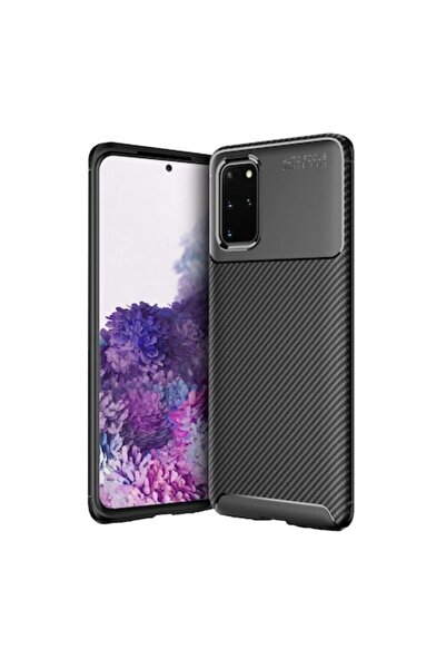 isag Husa pentru Samsung Galaxy S20 Plus, stil Carbon, silicon subțire, neagră