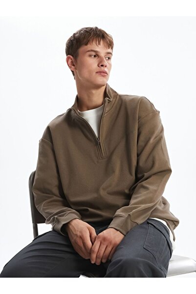 LC Waikiki Xside Stand Collar Printed Men's Sweatshirt