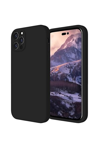 isag Husa protectie compatibila cu iPhone 14 Pro, slim, silicon Negru cu inte...