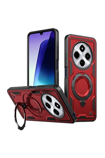 ALC MOBILE Husa military armour cu inel metalic, ALC MOBILE, compatibila cu Xiaomi Redmi 14C, Rosu