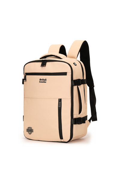 British Traveller BACK PACK VIBE | Oxford Fabric Laptop Backpack - Khaki