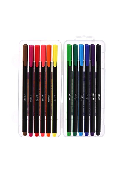 Strigo Triangular fineliner 12 colors, 0.4mm SSC349