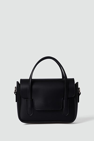 Shule Bags حقيبة يد وحقيبة كروس من ديمبل ريترو باللون الأسود