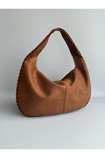 RumyaCollection Kadın Süet Büyük Boy Şık ve Günlük Kullanım Salaş Omuz Çanta ...