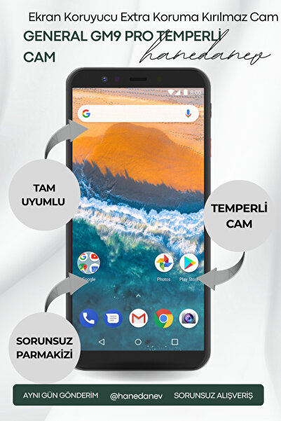 Hanedanev General Mobile GM9 Pro Temperli Cam Ekran Koruyucu Extra Koruma Kır...