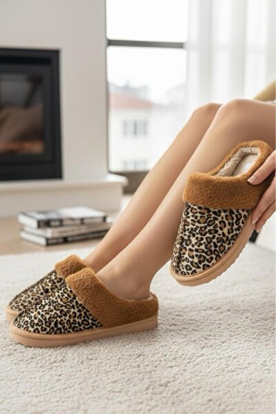 Oksit Sagu Women's House Slippers Plush House Slippers Noiseless Sole Warm Stylish Furry Slippers