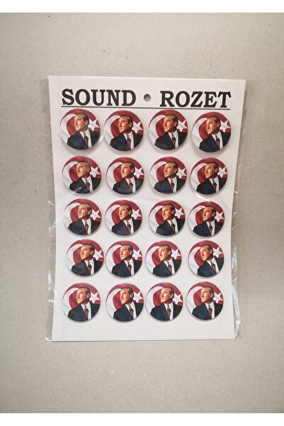 Özgür TÜRK BAYRAKLI ATATÜRK Resimli Rozet Metal, İğnelidir Şıklığı Tamamlar Aksesuar (20 Adet Birliktedir)