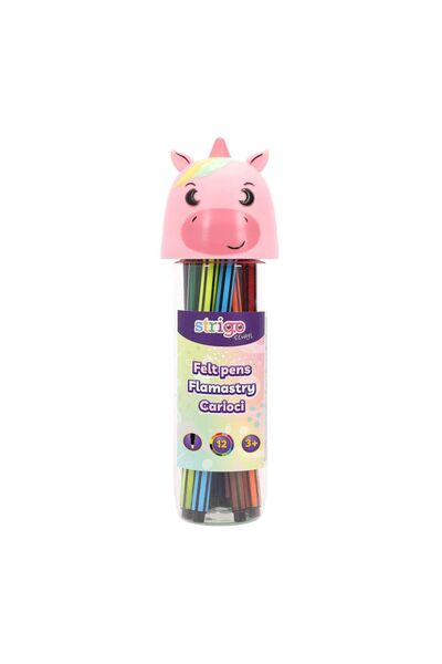 Strigo Washable markers 12 colors, box Unicorn SSC480