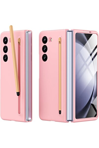 isag Husa protectie compatibila cu Samsung Galaxy Z Fold 5, ROZ, cu S-Pen inclus, Slim, Antisoc, Premium